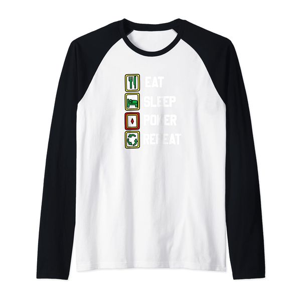 Eat Sleep Poker Repeat Funny Card Game Raglan Baseball Tee