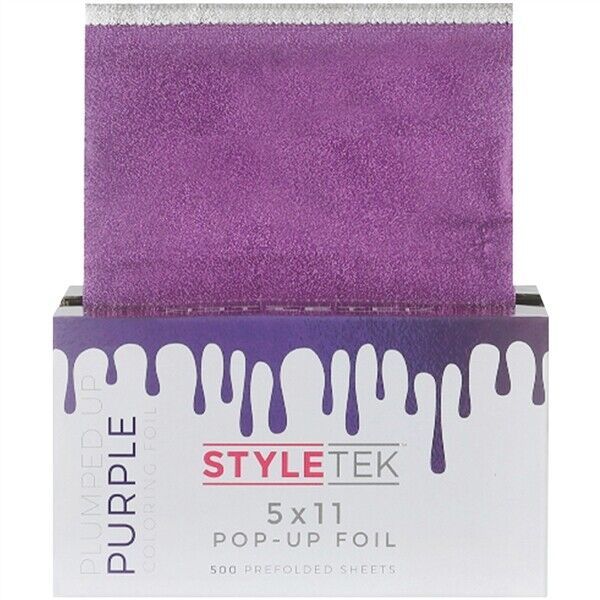 CO-00054 SALON BEAUTY STYLETEK COLORING FOIL SHEET 5x11 500 PC PLUMPED UP PURPLE