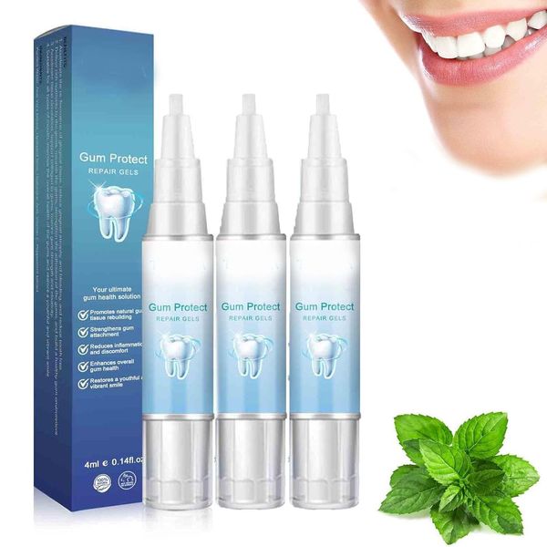 Neslemy™ Gum Shield Therapy Gel,New Gum Repair Treatment Gel, Teeth Whitening Essence Pen, Deeply Cleaning Gums, Enhances Overall Gum Health(3PCS)