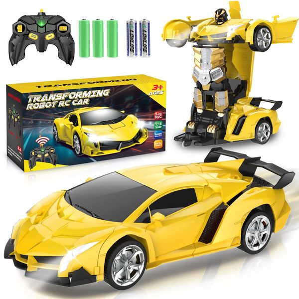 Chridark Remote Control Car Toys - Transforming RC Cars for Kids, Transform Toys Car Robot, Gift Kids Toys for 3 4 5 6 7 8 10 12 Years Old Boy