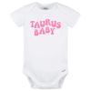 Taurus Baby Bodysuit (12M, White/Pink)