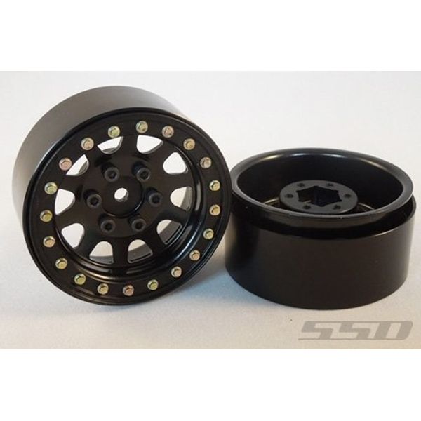 SSD RC 1.9" Steel D Hole Wheels (Black) (2)