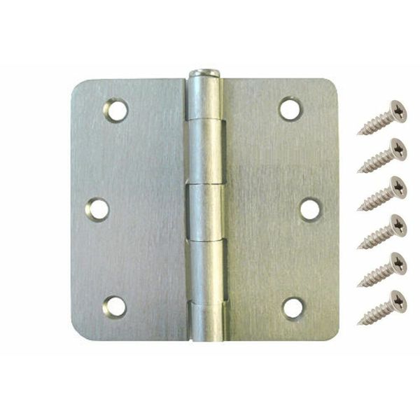 100 Pack 3.5" Satin Nickel Interior Door Hinges with 1/4" Radius Hinges