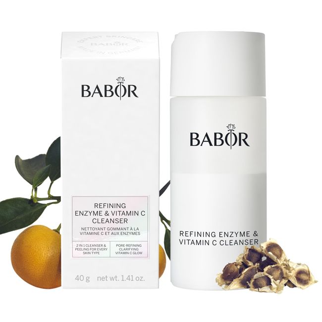 BABOR CLEANSING Enzyme Cleanser für Mischhaut, ölige Haut und für unreine Haut, Enzymatisches Reinigungs- und Peelingpulver, Mit Vitamin C, 1 x 40 g