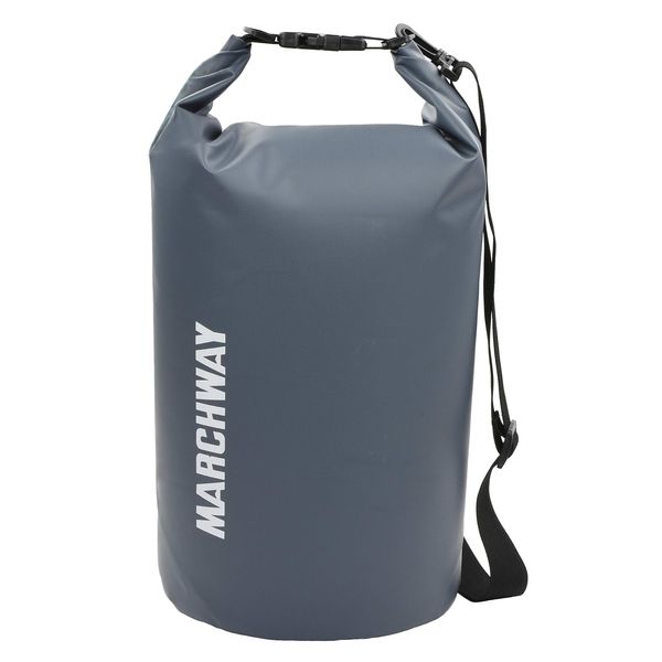 MARCHWAY Floating Waterproof Dry Bag Backpack 5L/10L/20L/30L/40L, Roll Top Sack Keeps Gear Dry for Kayaking, Rafting, Boating, Swimming, Camping, Hiking, Beach, Fishing (Grey, 20L)