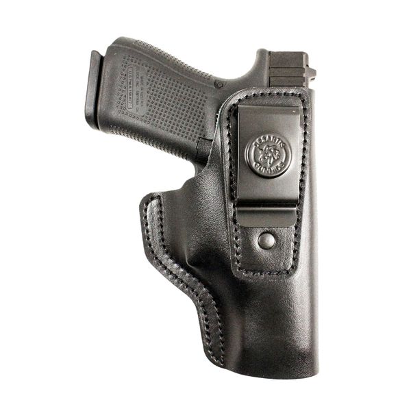 DeSantis Insider Gun Holster, Heavy-Duty Spring Steel Clip, Unmolded Leather Holster, Fits GLOCK 19/23/36, SPRINGFIELD XD, SIG P320, RUGER H&K VP9, TAURUS G3, FN 509, etc, Unisex Glock Holster, Black