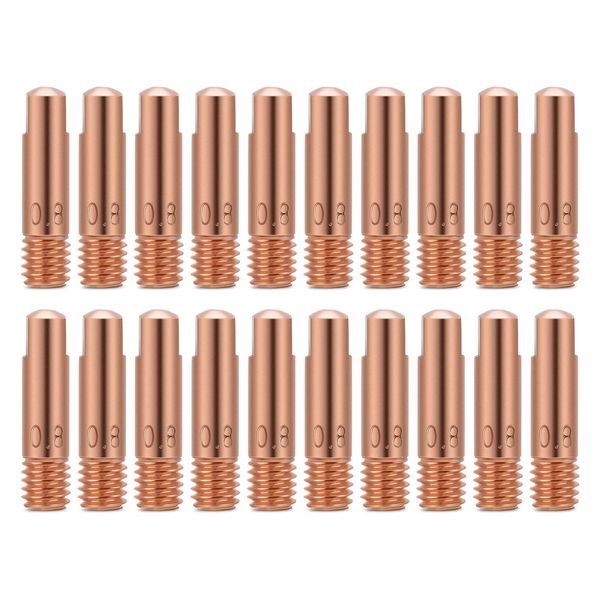 Welding Contact Tips, 20Pcs Copper Contact Tip for 15AK MIG/MAG Welding Torch Consumables (0.8)