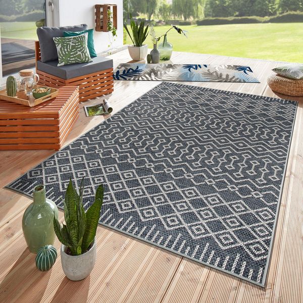 Rugshop Area Rug Trellis Bohemian Indoor Outdoor Carpet Outdoor Rug for Deck 5x7