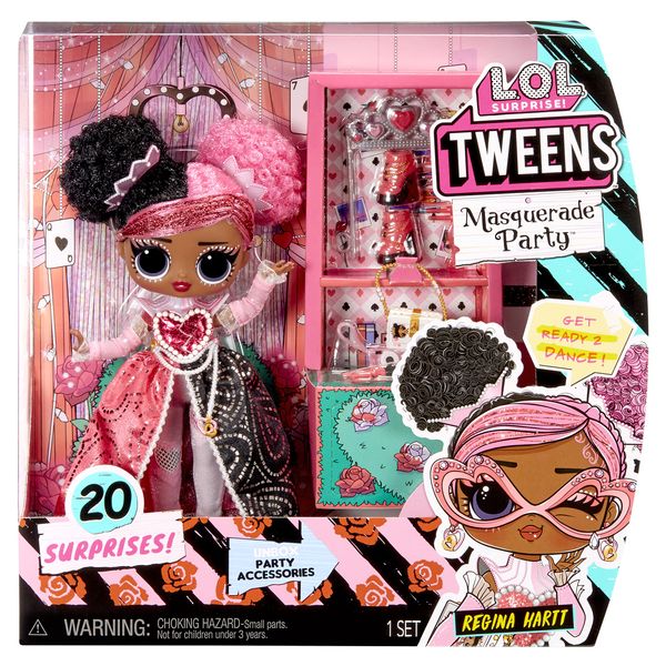 L.O.L. Surprise! Tweens Masquerade Party Regina Hartt Fashion Doll with 20 Surprises Including Accessories & 2 Pink Outfits, Holiday Toy Playset, Great Gift for Kids Girls Boys Ages 4 5 6+ Years Old