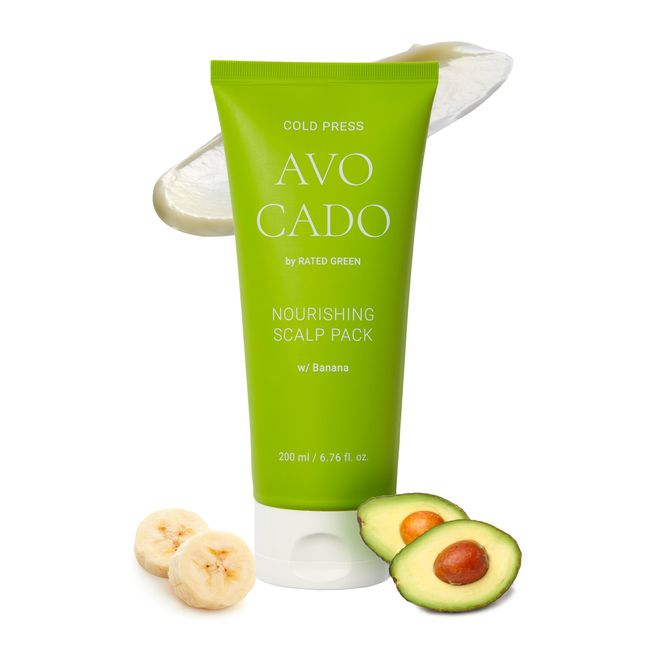 RATED GREEN COLD BREW Avocado Nourishing Scalp Pack w/Banana | Korean Hair Care Hair Conditioning Mask | Deep Conditioning Hair Mask for Dry Damaged Hair | Hydrating Hair Mask (6.76 Fl. Oz)