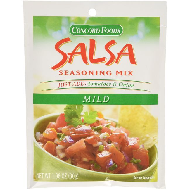 Concord Foods Mild Salsa Mix, 1.06-Ounce Pouches (VALUE Pack of 18 Pounces)