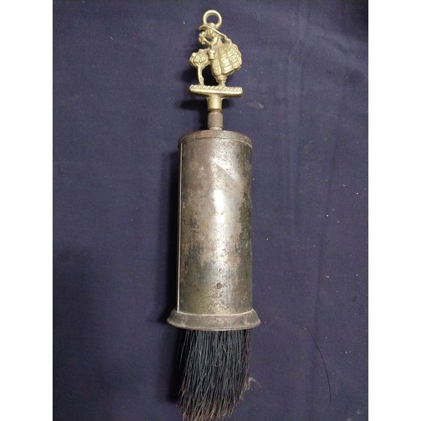 Vintage Brass Retractable Fireplace Brush Pixie Imp Folklore Crumb Brush Butler