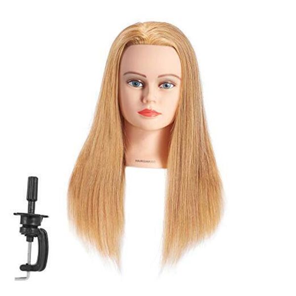 Mannequin Head 20"-22" 100% Human Hair Manikin Head Hairdresser 91812W2714