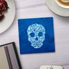 Shopagift Light Blue Skull 2 Pack Coasters Gift - 9cm x 9cm