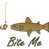 CafePress Bite Me Fish Oval Sticker Oval Car Bumper Sticker