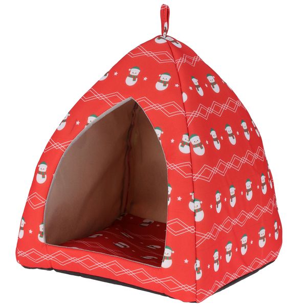 Christmas Design Pet Cat Bed House Soft Puppy Igloo Cosy Cave Warm Sleeping Nest