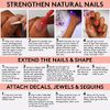 Mylee 5 in 1 Builder Base Strengthening Gel 15ml, UV/LED Nail Polish Coat for Hard Strong Nails Tips & Extensions, For Nail Art Decoration, Decals & Jewels, Professional Manicure Repair (French Rose)