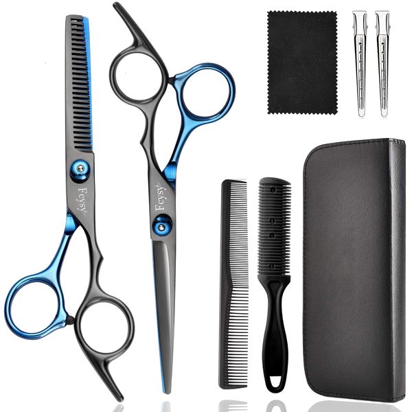 Hair Cutting Scissors Kit, Fcysy Professional Hairdressing Scissors Set, Hair Scissors Thinning Scissors, Hair Scissors Haircut Scissors, Haircut Blending Salon Scissors, For Men, Women, Pets