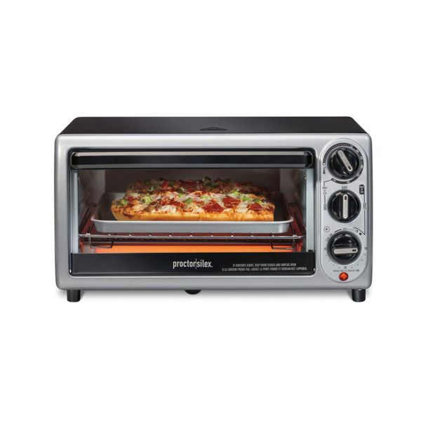 Proctor Silex 4-Slice 3-Knob Toaster Oven Broiler - Gray