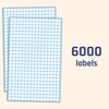 6000 Pack - 8mm Coloured Dot Stickers Sticky Labels - White