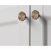 Goo-Ki 6 Pack Zinc Alloy Drawer Knobs-Antique Brass Cabinet Knobs with Flower Design