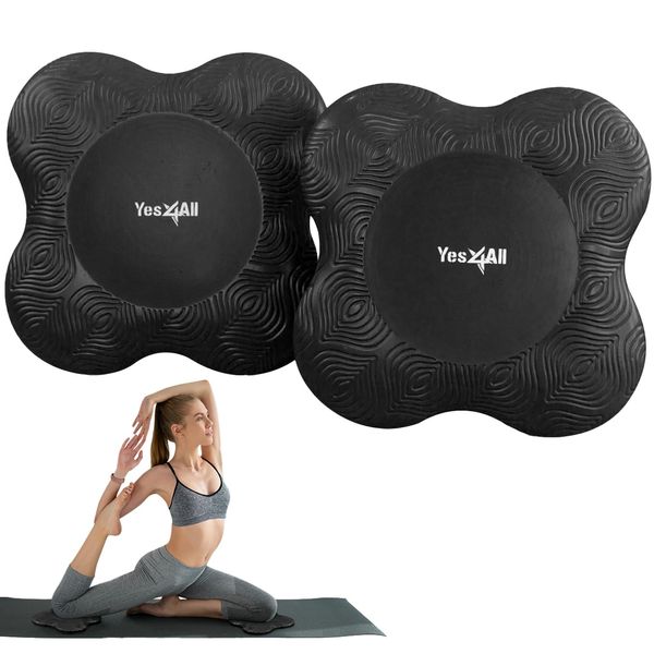 Yes4All 2PCS Yoga Knee Pads Extra Thick, Yoga Kneeling Pad for Pilates Exercise, 13/16 Inches Cushion Knees Elbow Mat Supplies for Women Men Fitness Travel