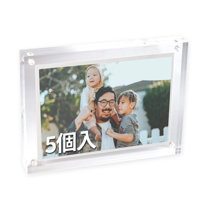 BBEST PF-2L-5 Acrylic Photo Frame, Block Type, 7.8 x 5.8 inches (199 x 148 mm), Pack of 5