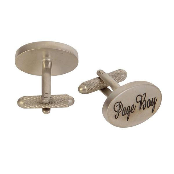 Page Boy PageBoy Silver Oval Wedding Cufflinks & Presentation Gift Box