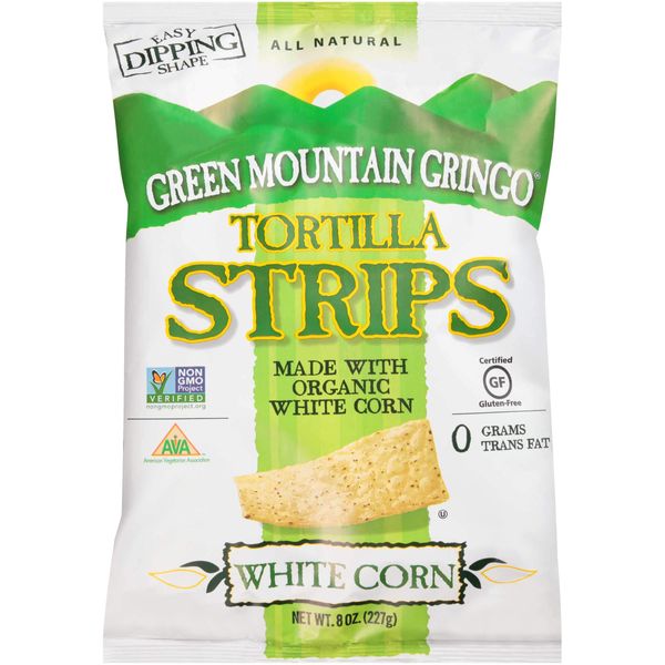 Green Mountain Gringo Organic White Corn Tortilla Strip, 8 Ounce -- 12 per case.12