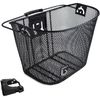 Biria Bicycle Basket Black with Bracket Front Quick Release Basket, Removable, Wire Mesh Bicycle Basket, Fits Handlebar Size 25MM-50MM.This Basket Fits Oversize Handlebars,Instruction Included. Black