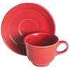 Homer Laughlin Fiesta Scarlet Flat Cup & Saucer Set