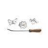 Fox Run Rosette Iron Set With Handle, Cast-Aluminum, Butterfly, Flower, and Card Suits