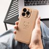 Panda Baby iPhone 15 Pro Leather Case with Genuine Leather Texture (Pink)