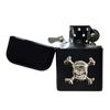 Knight Skull and crossbones matte black stormproof petrol lighter