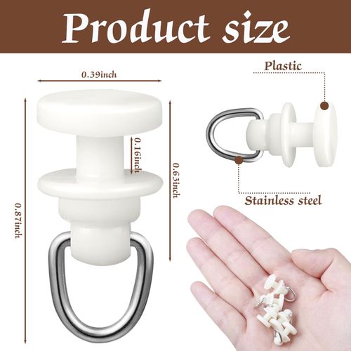 Craftsatin Plastic Curtain Track Hooks Ceiling Sliding Curtain Glider Tracks Accessories for Living Bedroom Shower Privacy Rv Garage Divider Track and Hooks(50 Pcs)