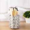 Feyarl Makeup Brush Case, Brush Stand, Crystal Brush Holder, Makeup Brush Holder, Cylindrical, Pen Holder, Silver