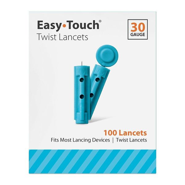 Easy Touch Twist Lancets Triple Bevel Cut Sterile Single Use 100ct Pack of 12