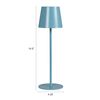 Bloomingville Metal LED Rechargeable Table Lamp with Touch Sensor, Blue