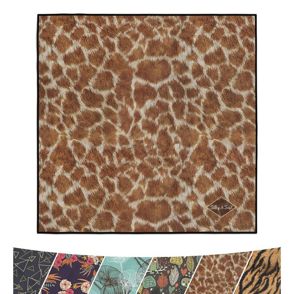 POPNWOW Mikrofaser Reinigungstuch, Brillenputztücher Optikerqualität 30x30cm, Microfiber Cleaning Cloths für Brille, Kamera, Objektiv, Handy, Tablet, Display, Glas (Magic Africa - Giraffe)