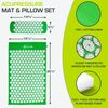 ProsourceFit Acupressure Mat and Pillow Set for Back/Neck Pain Relief and Muscle Relaxation, Large - Green/White