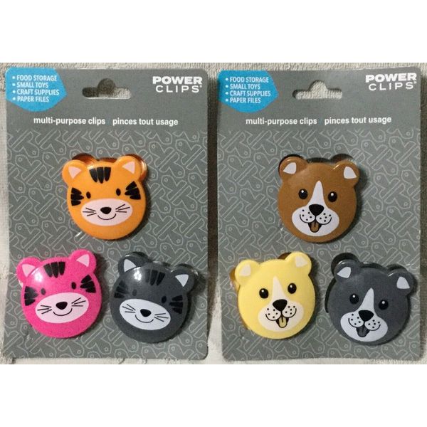 6-pack Office Clip Puppy Dog Cat Kitten Pet Chip Bag School Paper Craft NIB #30