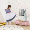 3 Height Adjustable Kids Clothes Rack w/ Bottom Storage Shelf 4 Universal Wheel