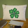 'Irish Shamrock' Canvas Clutch Bag/Accessory Case (CL00035955)