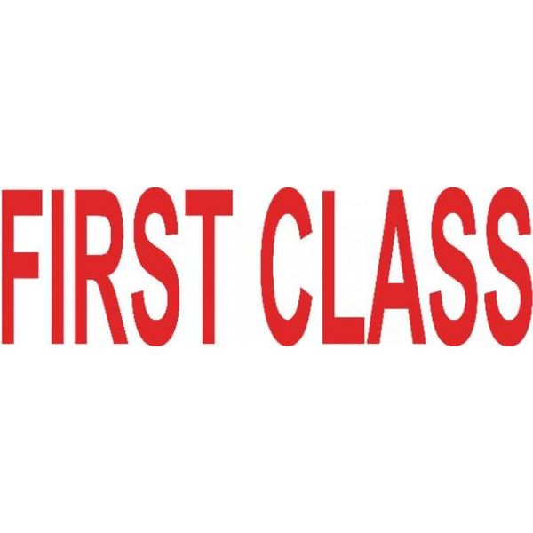 Colop"First Class" Green Line Word Stamp - Red,38 x 14mm