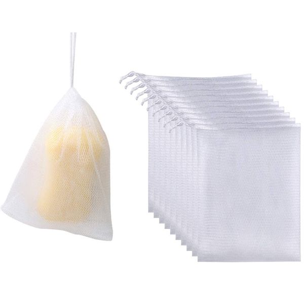 Chocople Whisk Net, Soap Holder, Net, Drawstring Bag, Mesh, Set of 10