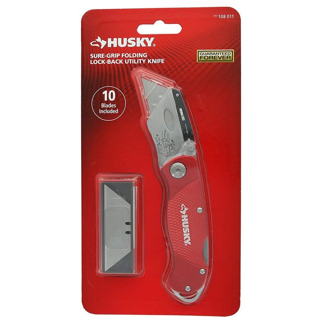 Husky Utility Knife Set 3-Piece, Utility Knife Blades with Folding  Sure-Grip Lock Back Utility Knives, Quick-Change Mechanism Heavy Duty  Utility Knife