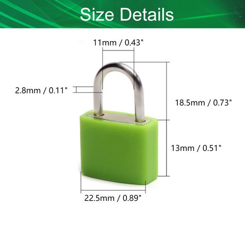 Yinpecly 1pcs ABS Keyed Padlock Anti Rust Lock, Waterproof Padlock for Cabinets Drawers Outdoor Use, 0.89 inch Wide Zinc Alloy Body Shackle Green Keyed Different
