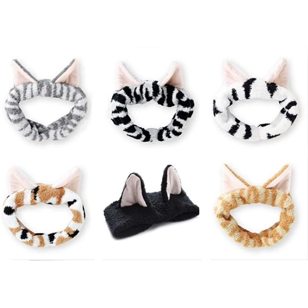 Bewitching Cute Hair Band for Face Wash, Cat Ears, Absorbent, Towel Fabric, Turban (Mikeneko)