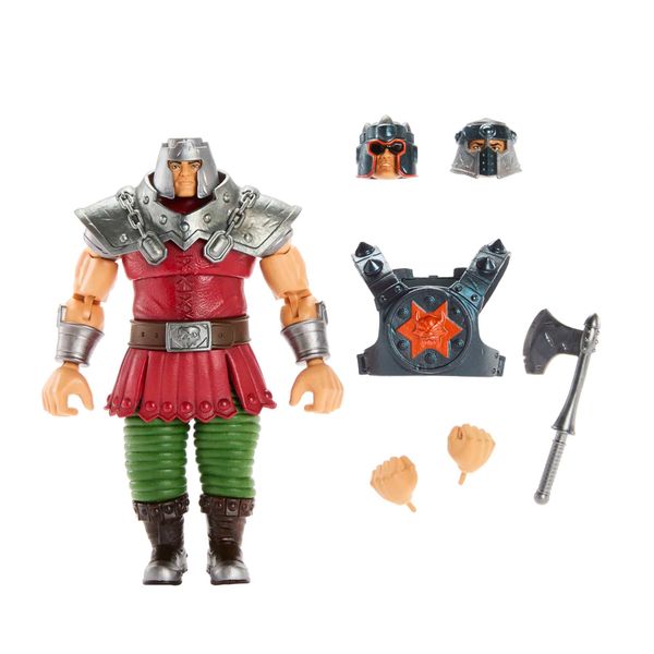 MASTERS OF THE UNIVERSE Masterverse Ram Man Actionfigur - 30 Bewegungspunkte, abnehmbarer Brustpanzer, 3 Köpfe, 2 Handsets, Kampfaxt, für Kinder ab 6 Jahren, HLB57