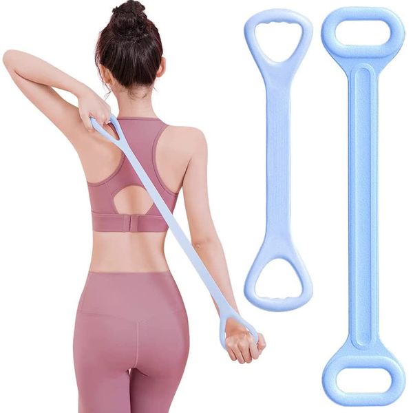 2 Stück Fitness-Widerstandsband Arm Rückentraining Elastische Seile Workout Schulter Stretchbänder mit bequemen Griffen Gymnastikbänder Strecken Expander Yoga Stretching und